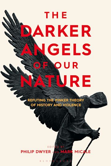 Couverture de The Darker Angels of Our Nature, avec un ange ailé sculpté regardant vers le bas et un titre rouge.